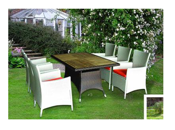 Bàn ghế nhà hàng với ý thiết kế ngoài vườn